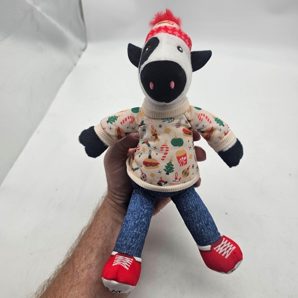 2024 Chick-fil-A Cow Plush Christmas Sweater Jeans Holiday Stuffed Animal